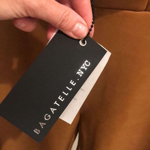 Bagatelle NYC camel leather flare leg pants XS NWT - Picture 5 of 5